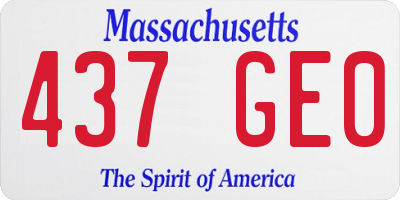 MA license plate 437GE0