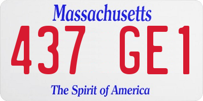 MA license plate 437GE1