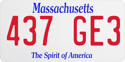 MA license plate 437GE3
