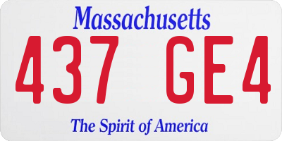MA license plate 437GE4