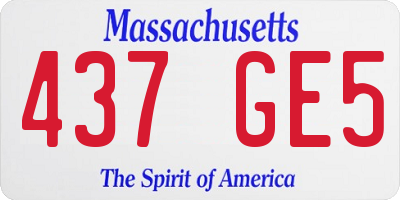MA license plate 437GE5