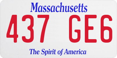 MA license plate 437GE6