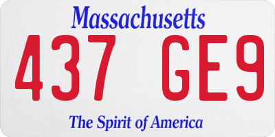 MA license plate 437GE9