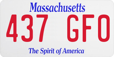 MA license plate 437GF0