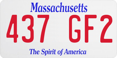MA license plate 437GF2