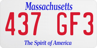 MA license plate 437GF3