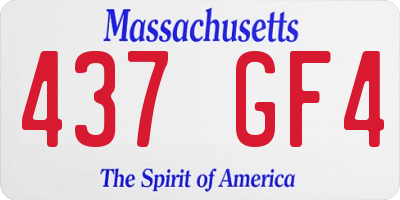 MA license plate 437GF4