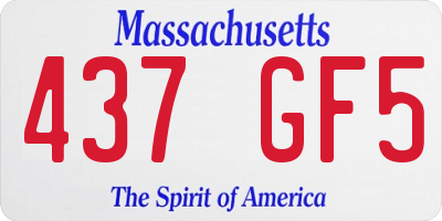MA license plate 437GF5