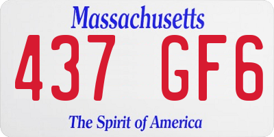 MA license plate 437GF6