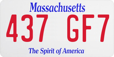 MA license plate 437GF7