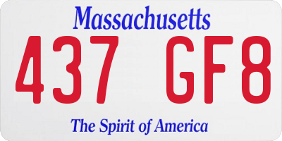 MA license plate 437GF8