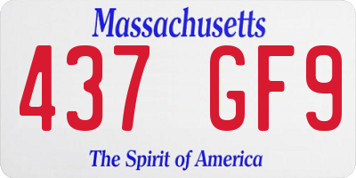 MA license plate 437GF9