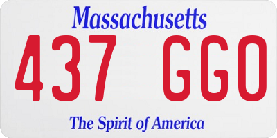 MA license plate 437GG0