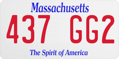 MA license plate 437GG2