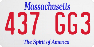 MA license plate 437GG3