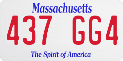 MA license plate 437GG4