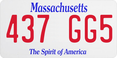 MA license plate 437GG5