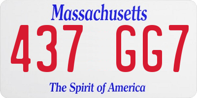 MA license plate 437GG7