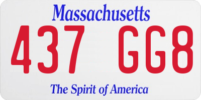 MA license plate 437GG8