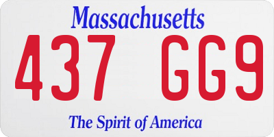 MA license plate 437GG9