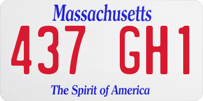 MA license plate 437GH1