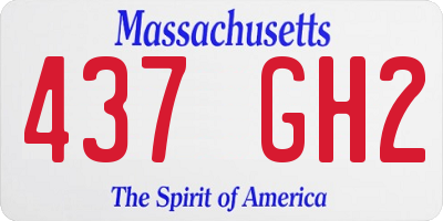 MA license plate 437GH2