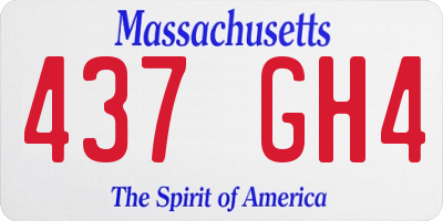 MA license plate 437GH4