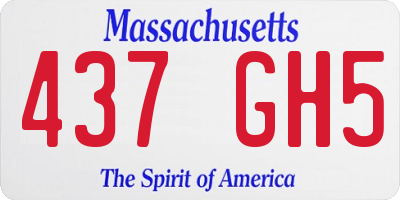 MA license plate 437GH5