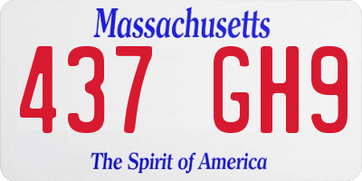 MA license plate 437GH9