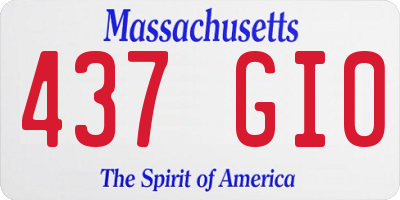 MA license plate 437GI0