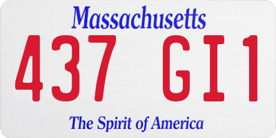 MA license plate 437GI1