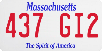 MA license plate 437GI2