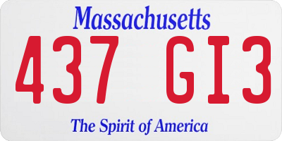 MA license plate 437GI3