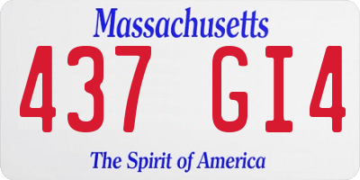 MA license plate 437GI4