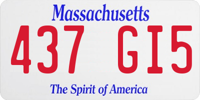 MA license plate 437GI5