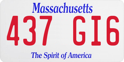 MA license plate 437GI6