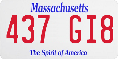 MA license plate 437GI8