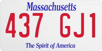 MA license plate 437GJ1