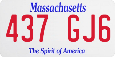 MA license plate 437GJ6