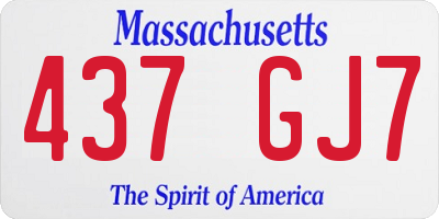 MA license plate 437GJ7