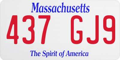 MA license plate 437GJ9