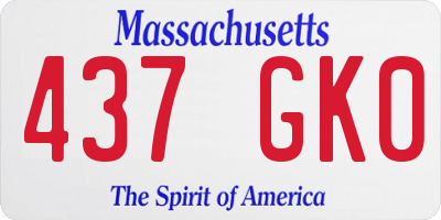 MA license plate 437GK0