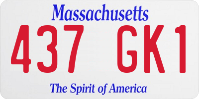 MA license plate 437GK1
