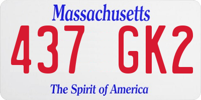 MA license plate 437GK2