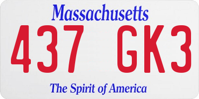 MA license plate 437GK3