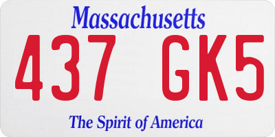 MA license plate 437GK5