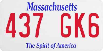 MA license plate 437GK6