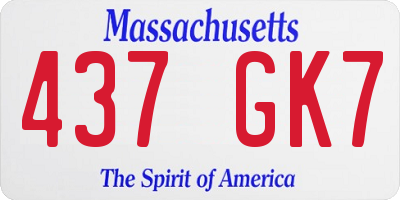 MA license plate 437GK7