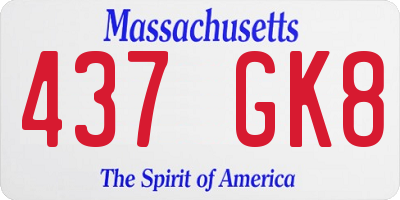 MA license plate 437GK8