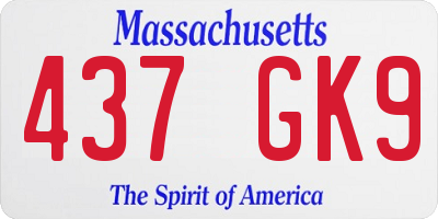 MA license plate 437GK9